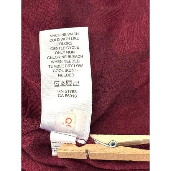 Maurices Medium Burgundy Floral Jacquard Halter Tunic Top Date Night Chic Resort - Picture 9 of 12